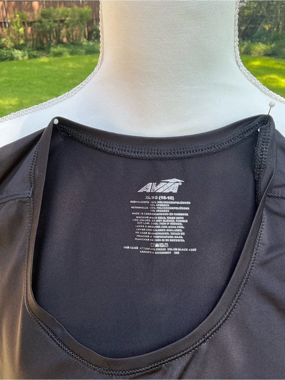 Avia Black Scoop-Back Athletic Tank Top